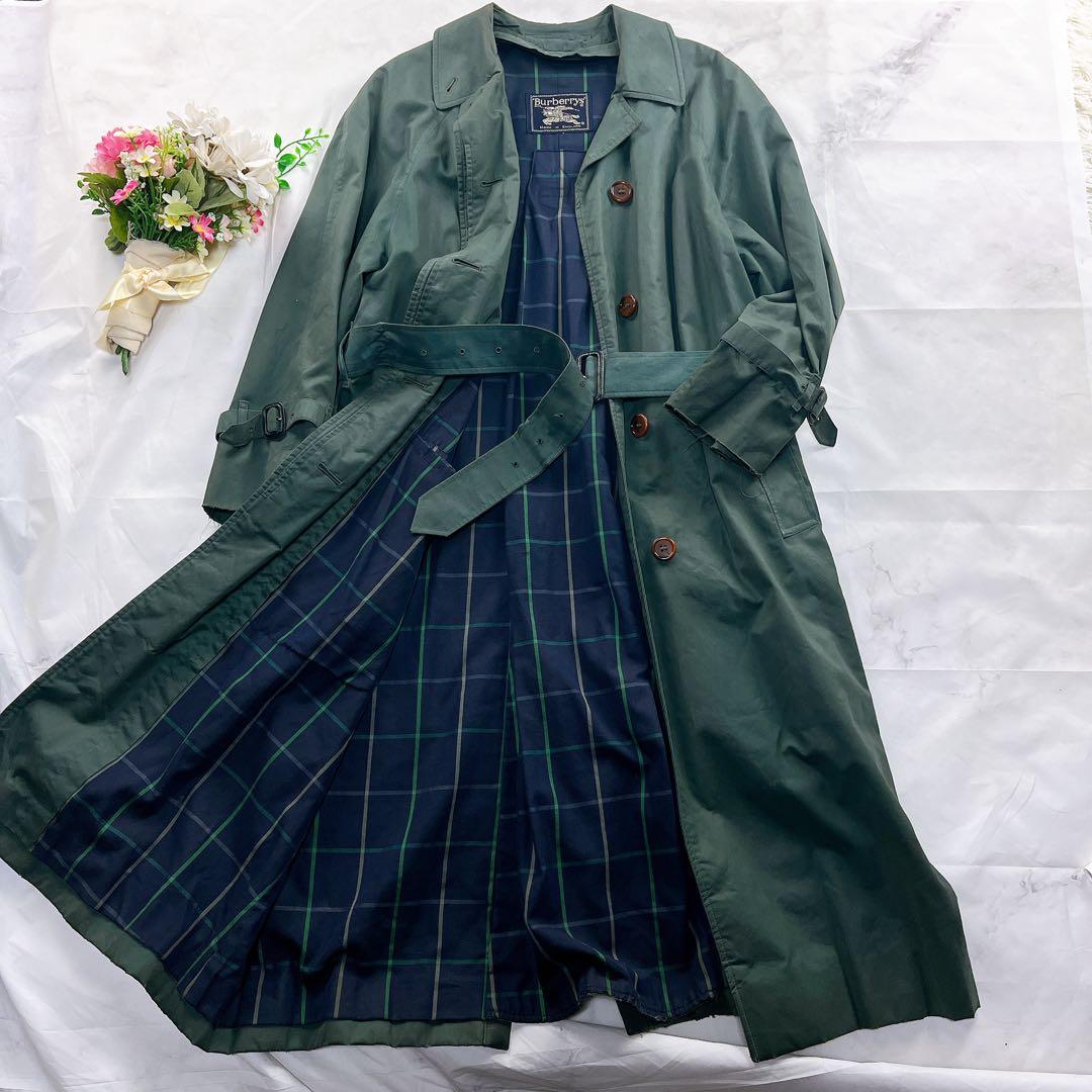 希少✨Burberry トレンチコート カーキ ノバチェック ベルト付 袖ベルト