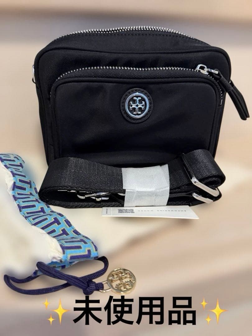 ✨未使用✨【トリーバーチ】ブラックナイロンショルダーバッグ