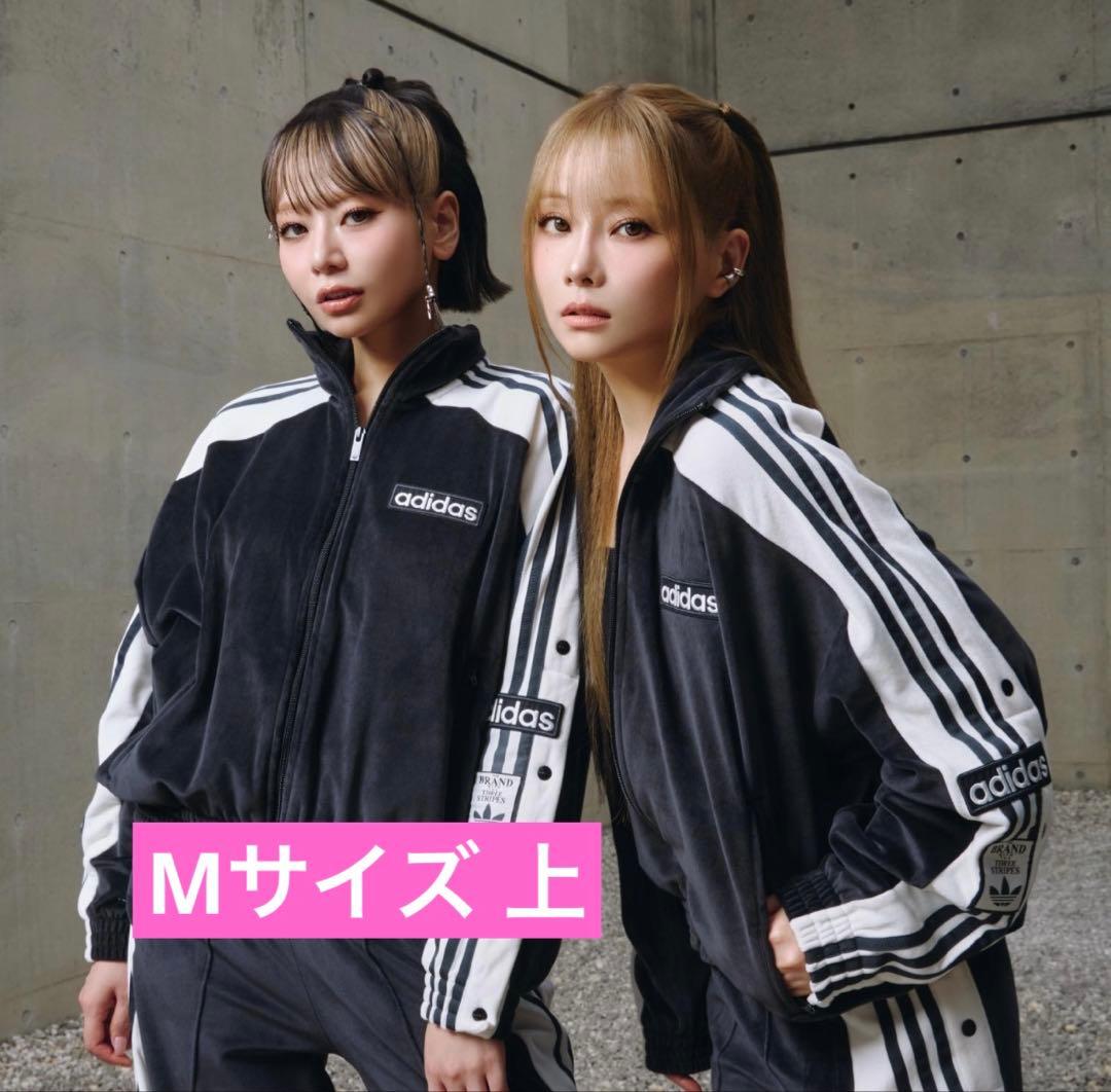 adidas ブラック ベロア素材ジャージ M 重盛さと美