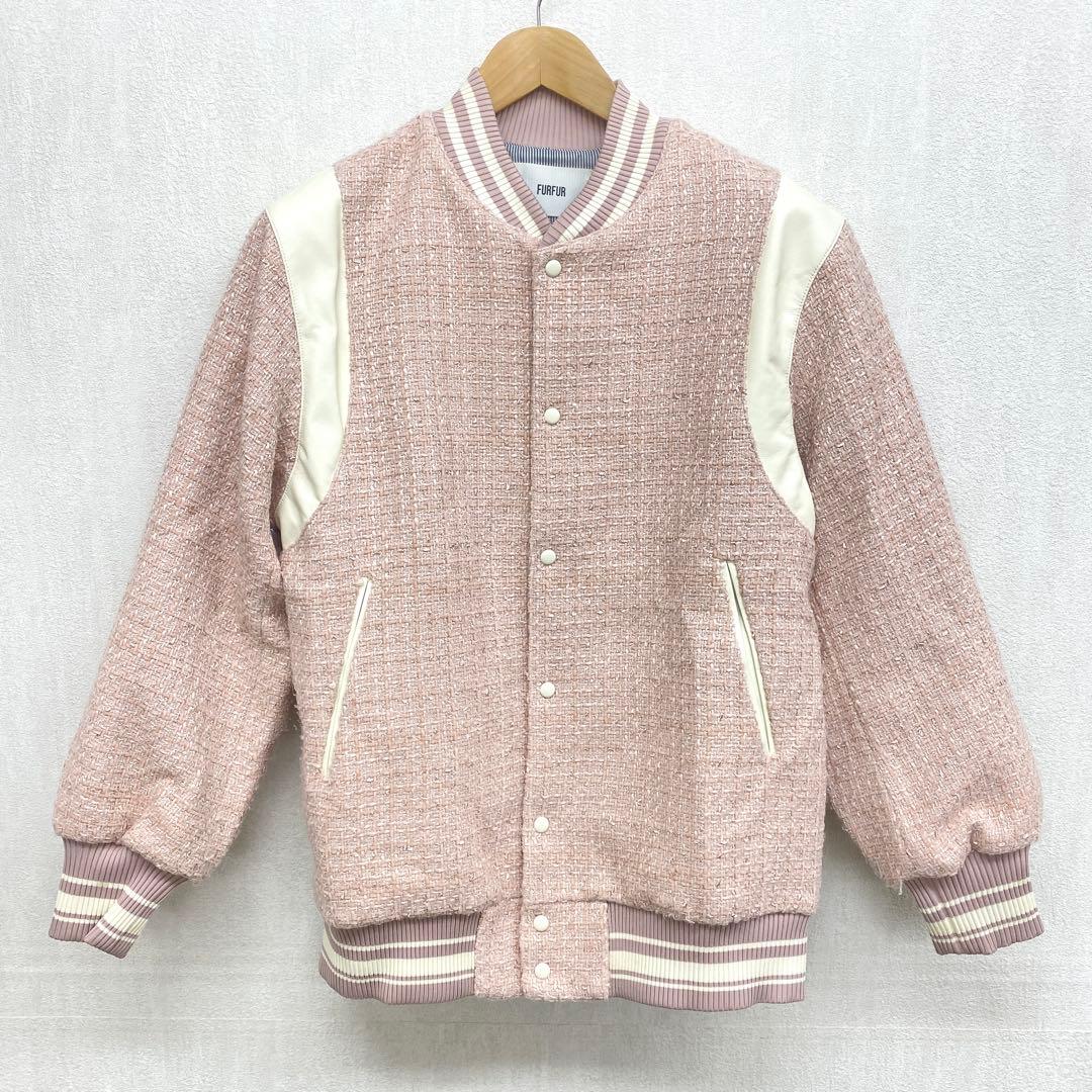 m4417 ファーファー FURFUR バイカラー ツイード スタジャン