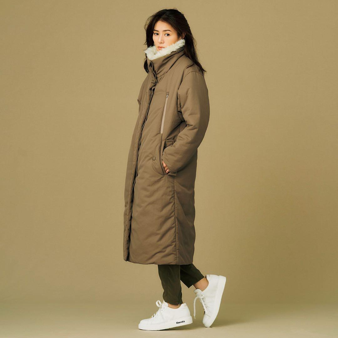 HERATO／へルト　井川遥　パディングロングコート　ファー付き