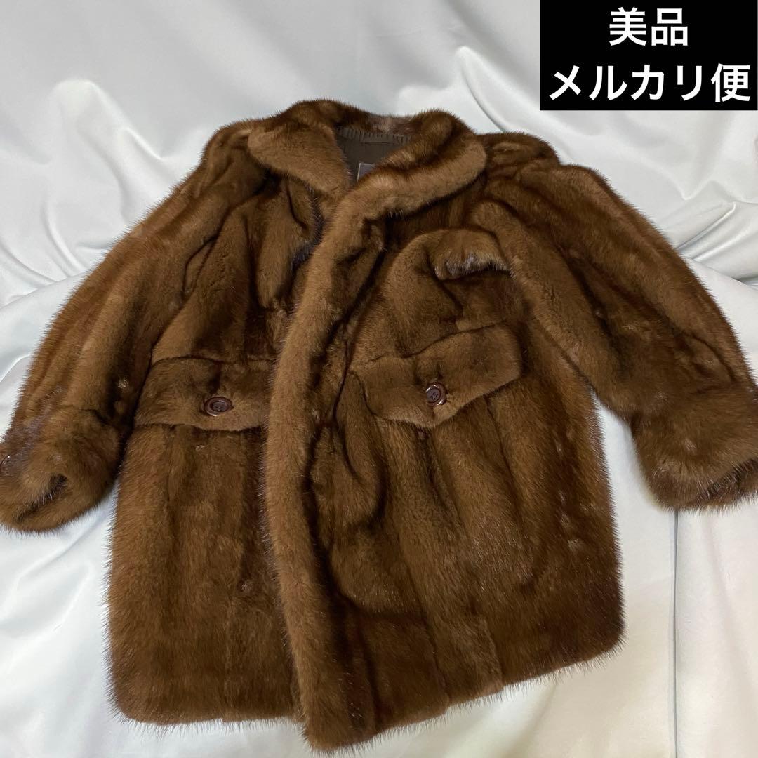 エンバ　EMBA ルナレインミンクファーコート ミドル 毛皮 ブラウン