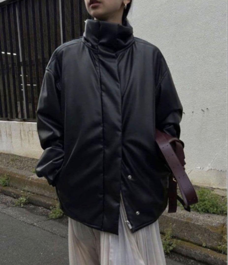 ジャケット・アウター PASTING LIKE SYNTHETIC LEATHER JACKET