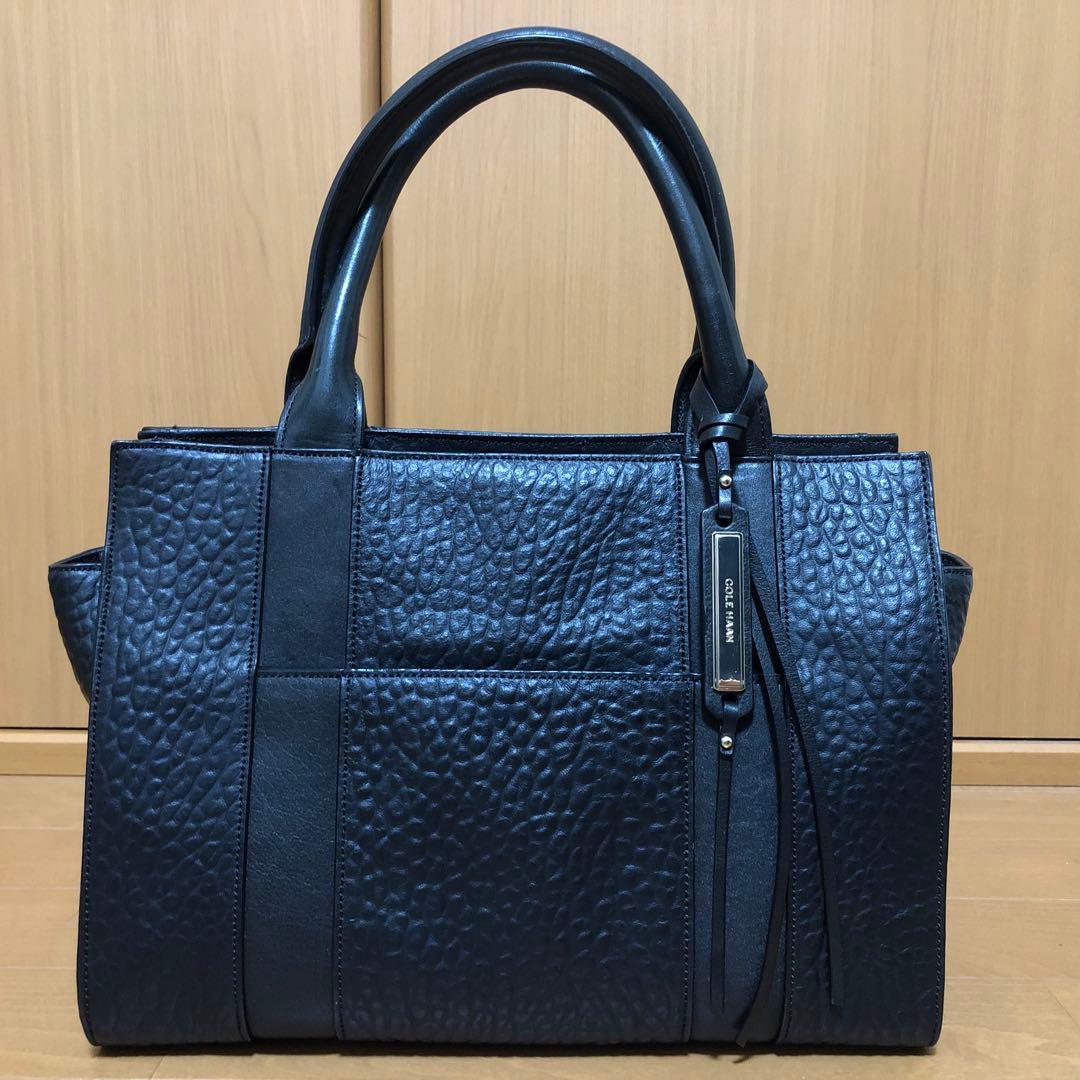 【 コールハーン 】ハンドバッグ ショルダーバッグ レザー 本革 型押し 黒