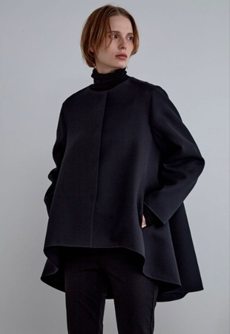 ノーカラージャケット ブラック サイズ:F ルフィル