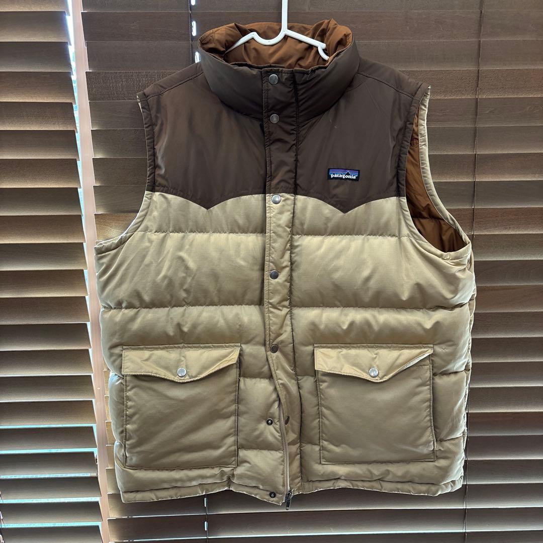 patagonia ダウンベスト Lサイズ ブラウン・ベージュ