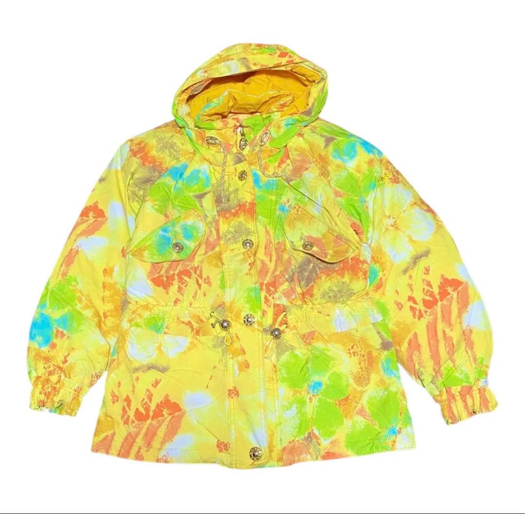 ellesse エレッセ　花柄フード付き　スノボウェア　スキージャケット