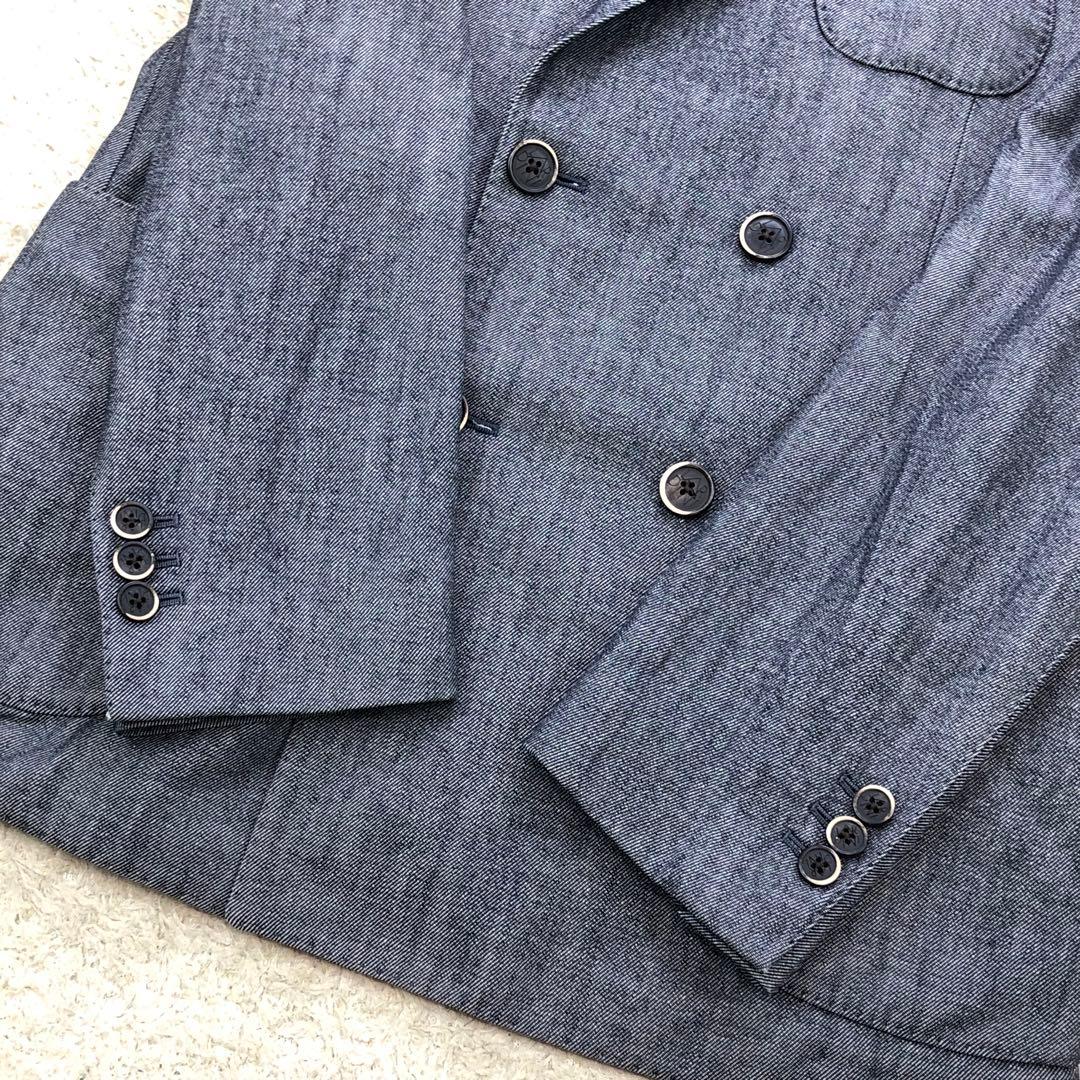 美品⭐ラルディーニ ダブルブレスト テーラードジャケット ウール コットン 44