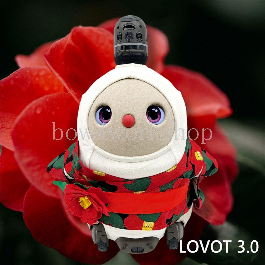 ラボット LOVOT ラボットの服ハンドメイド　カメリア柄お花コサージュ付き浴衣