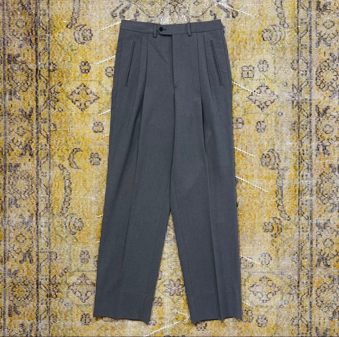 giorgio armani ダークグレー スラックス 2タック