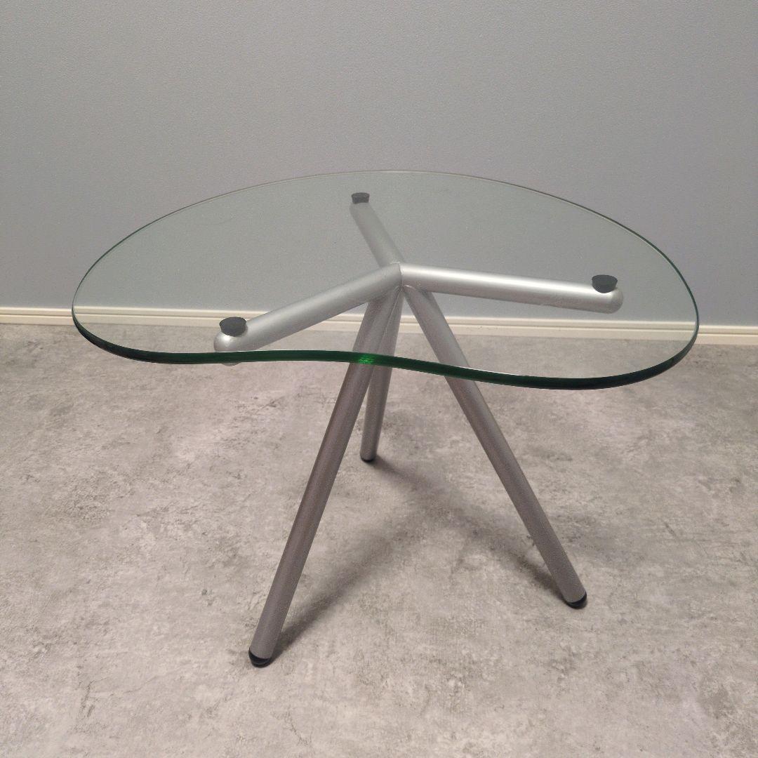 ガラステーブル 三脚 サイドテーブル ローテーブル