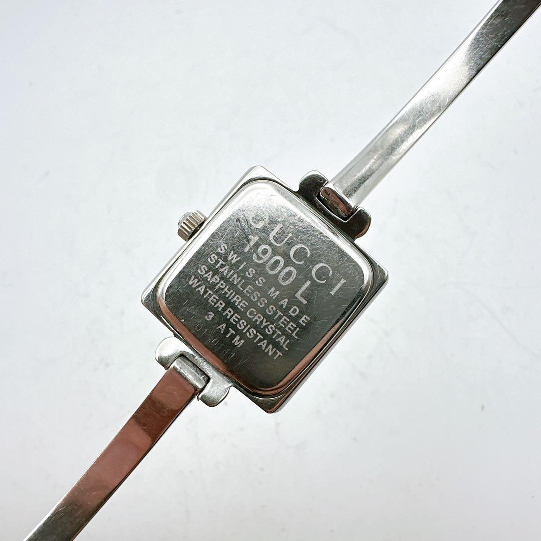 美品 稼動 GUCCI グッチ レディース腕時計 1900L シルバー バングル