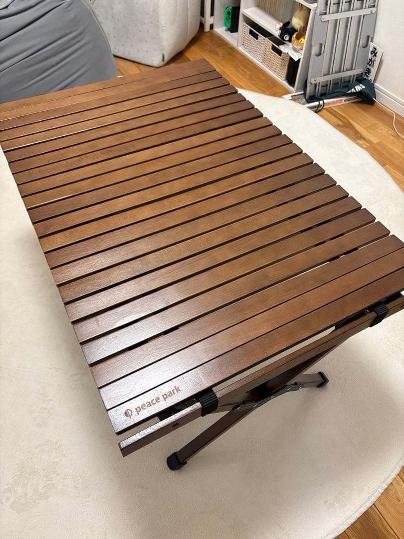 peace park ウッドロールテーブル ブラウン