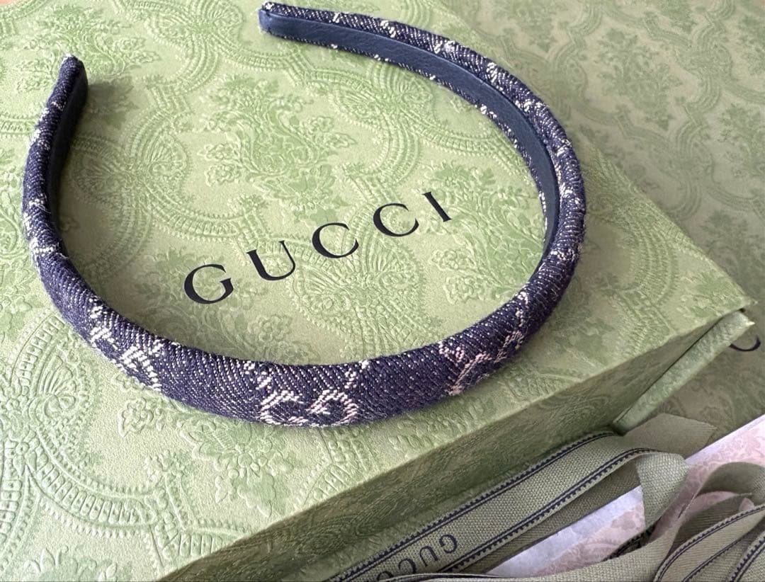 GUCCI インディゴブラックデニムカチューシャ 銀座並木店購入品