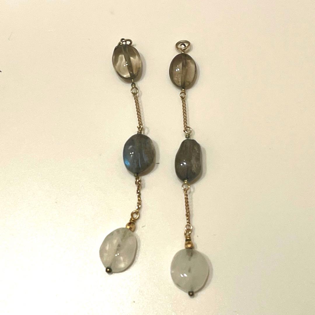 アガットカラーストーンピアスチャーム