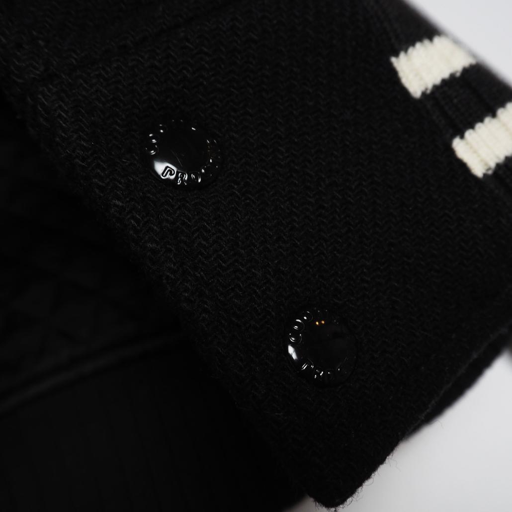 COOTIE PRODUCTIONS 襟付き短丈 袖革スタジャン チェーン刺繍