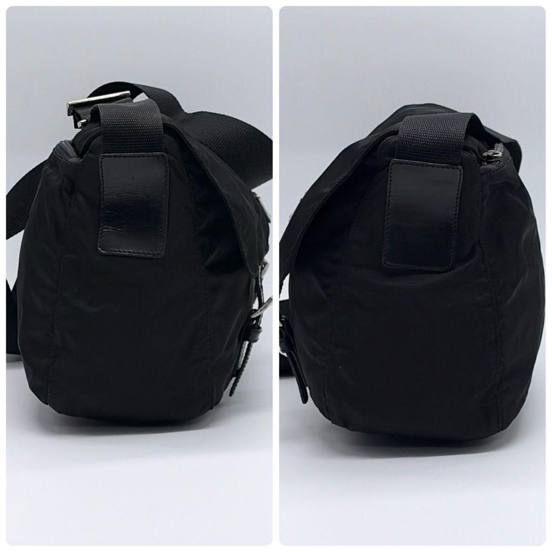 【極美品】プラダ ナイロン メッセンジャー ショルダーバッグ ブラック 三角ロゴ