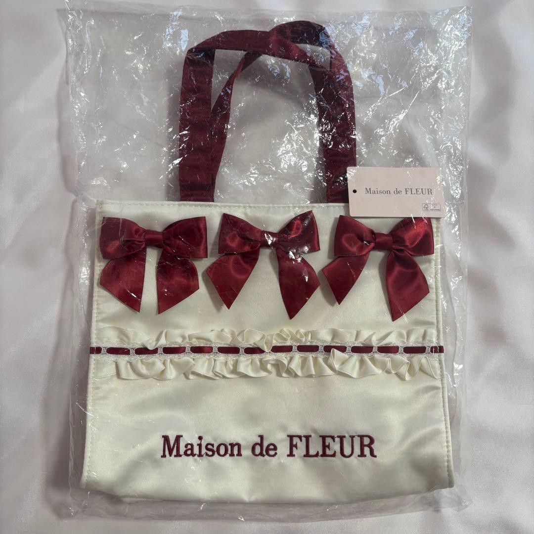 【新品未使用】Maison de FLEUR ショートケーキリボントートバッグ