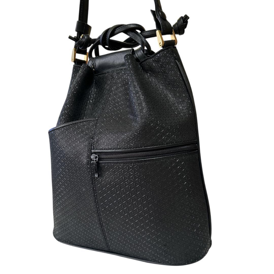 ✨AMO✨印傳屋 ショルダーバッグ 巾着 2way ハンドバッグ 本革