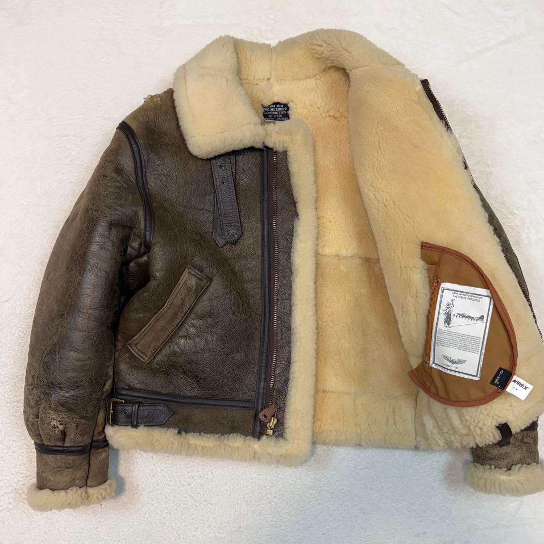 SIZE40 AVIREX B-3 ムートンジャケット 羊革 本革 USA