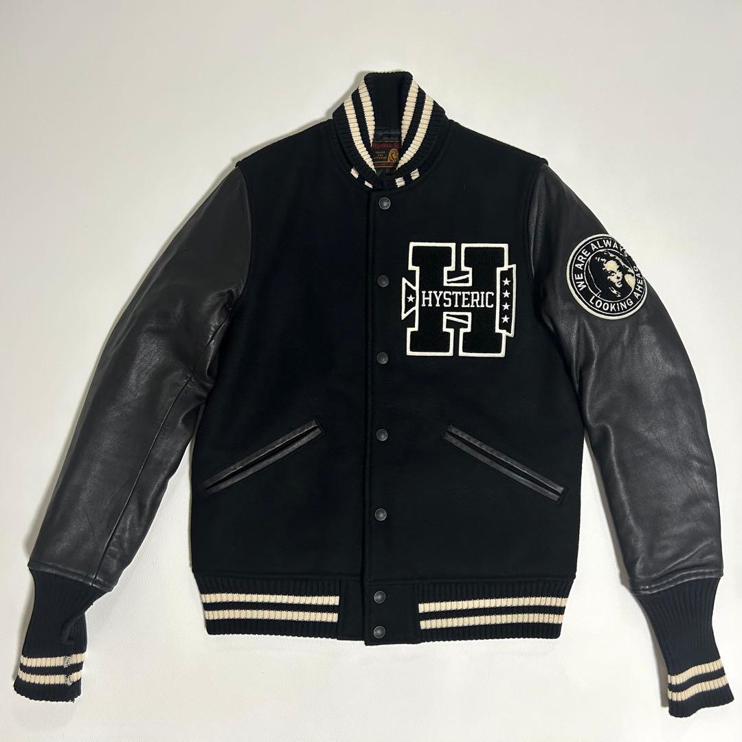 【美品】HYSTERIC GLAMOUR スタジャン 黒　S 0243AB03