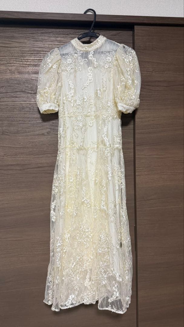 Acka lace flare dress パーティードレス 白ドレス