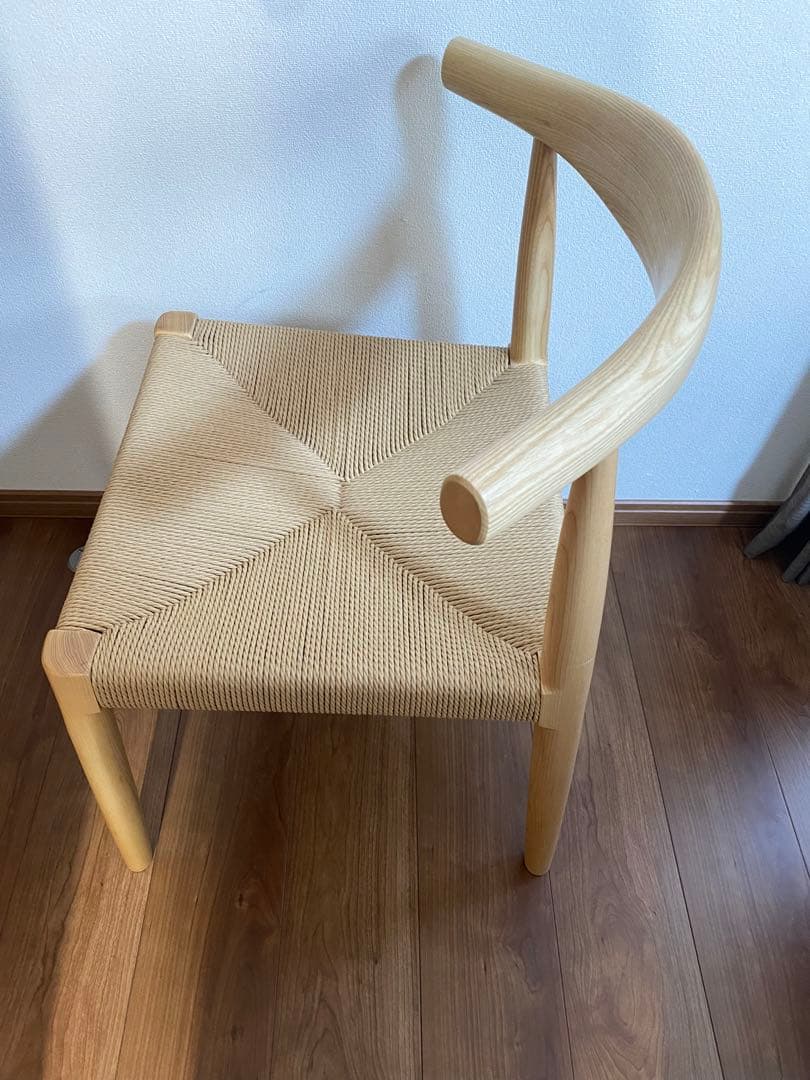 【未使用品】ペーパーコード ダイニングチェア 天然木　完成品　ナチュラル