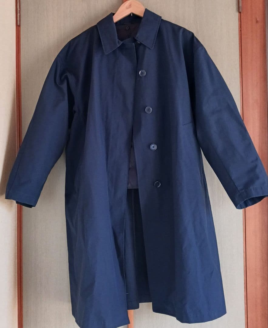 TAION ダウンインナー付きステンカラーコート　ネイビー L