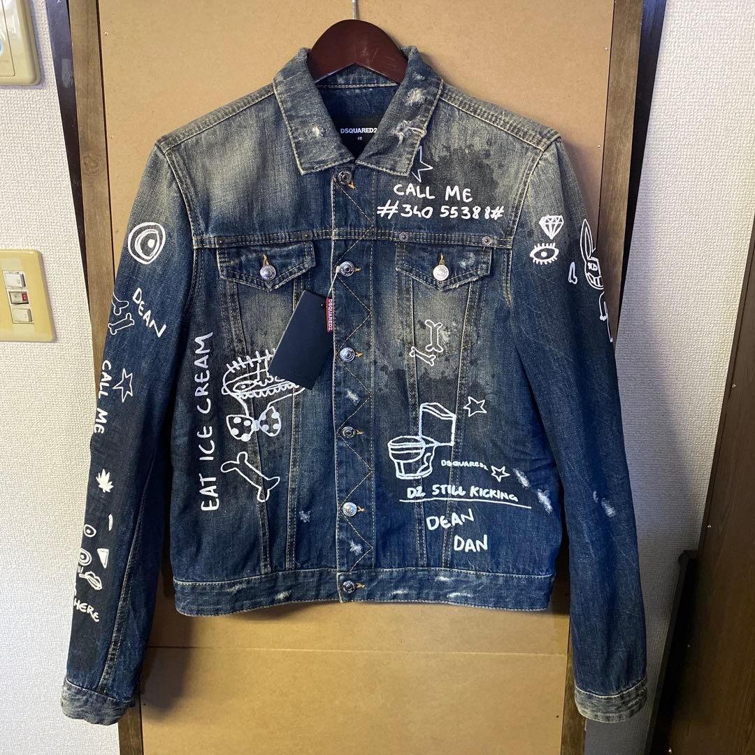【新品】DSQUARED2 ペイント デニムジャケット 48 Mサイズ