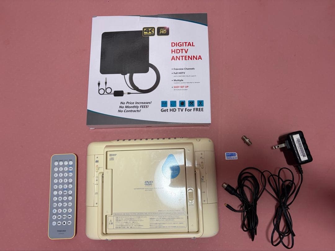 防水対応TOSHIBA REGZA SD-P100WP＋新品地デジアンテナセット