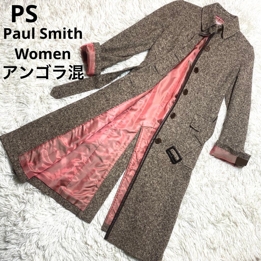 食米過子 ポールスミス　ツイード　ベルト　アンゴラ混　ブラウン　スリット