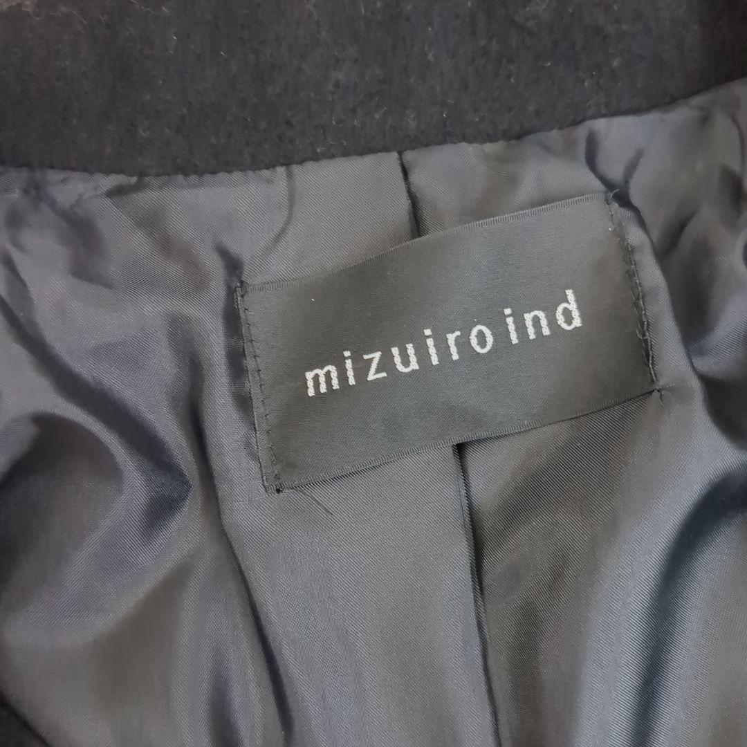 mizuiroind 黒 ウール混ロングコート