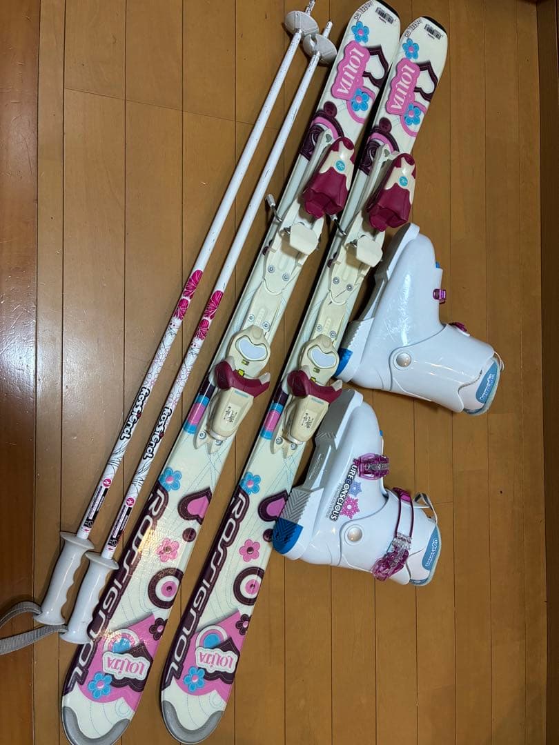 美品スキーセット ロシニョール110cm靴21cm身長105〜125cm用