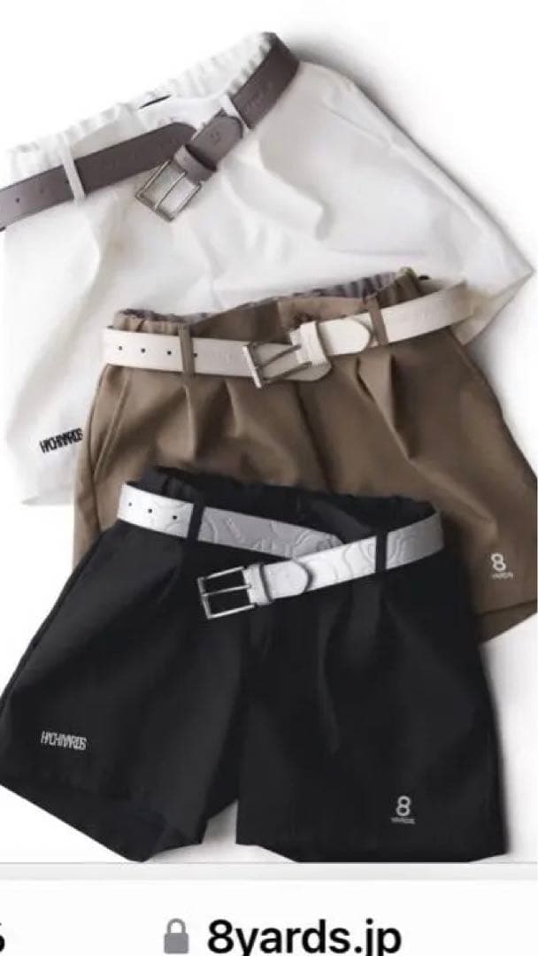 8YARDS 2025完売品　レディース ダブルタックショーツ ホワイト