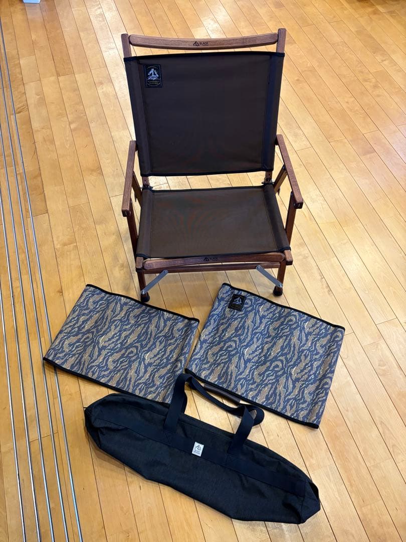 RAH　ブラックデザイン　ローチェア　ブラウン　限定タイガーカモ　生地付き