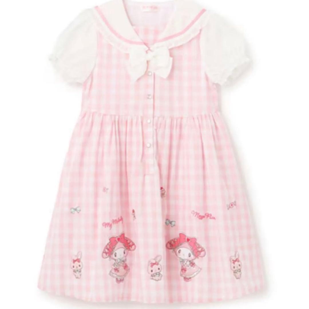 メゾピアノ 【マイメロディ・シナモロール】セーラーワンピース　110