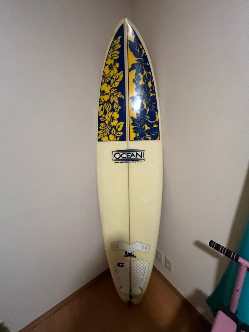 OCEAN ロングボード 花柄デザイン　汚れのみ　傷なし