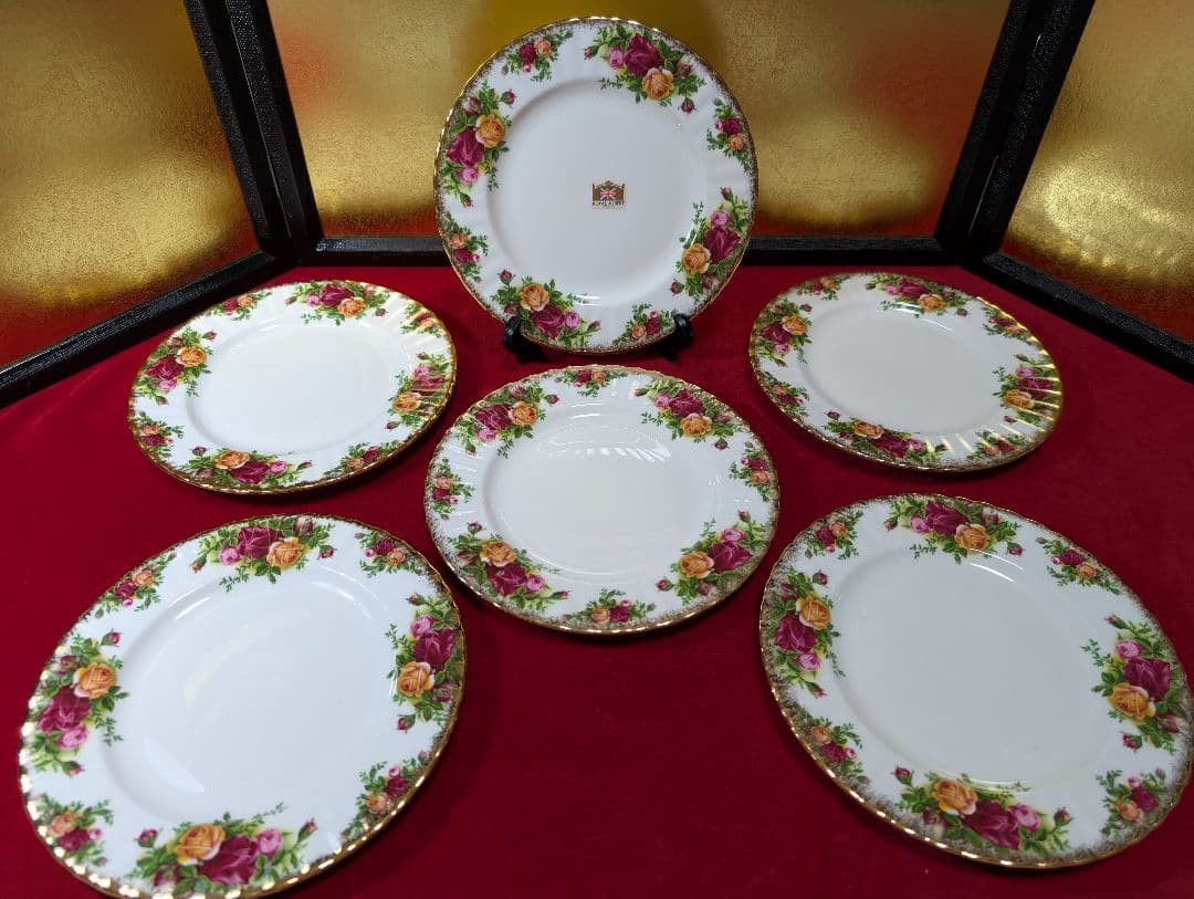 ロイヤル　アルバート　オールド　カントリーローズ　ケーキ皿　6枚　未使用　箱入