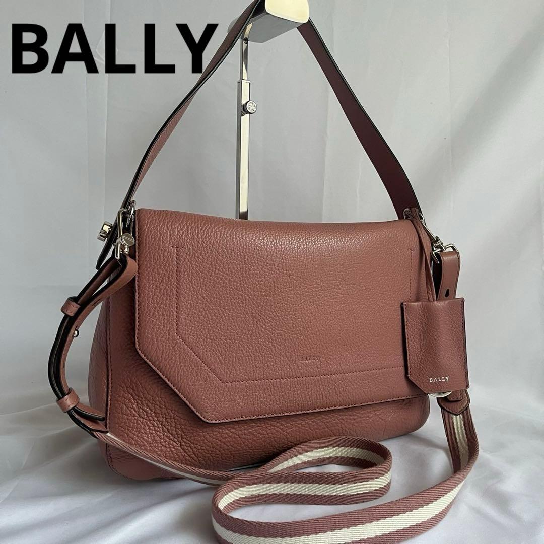未使用級✨　BALLY ショルダーバッグ　ストライプ　2way レザー