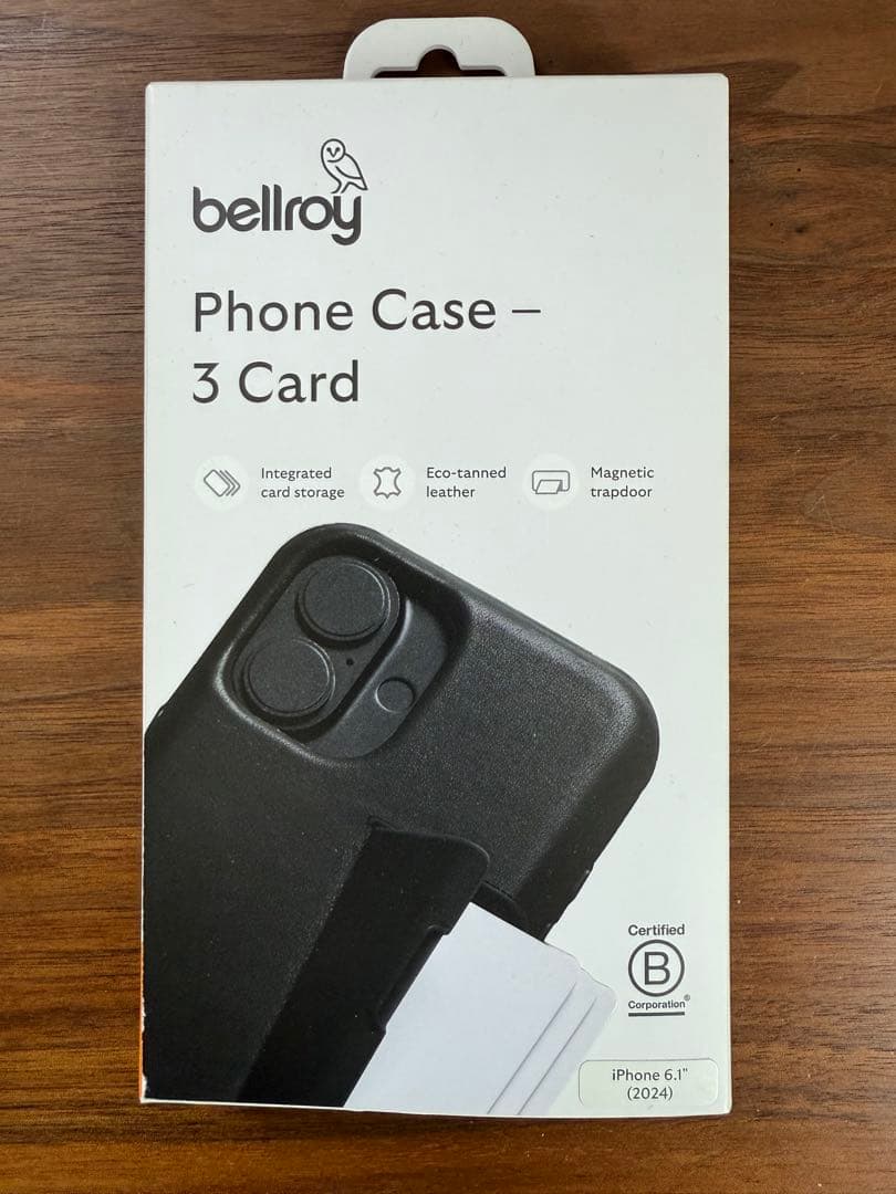 Bellroy ブラック iPhone16 ケース カード収納付き
