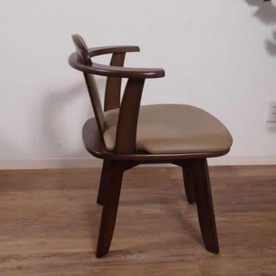 力也さま専用　2脚セット 360°回転式　天然木ダイニングチェア　 肘掛け付き