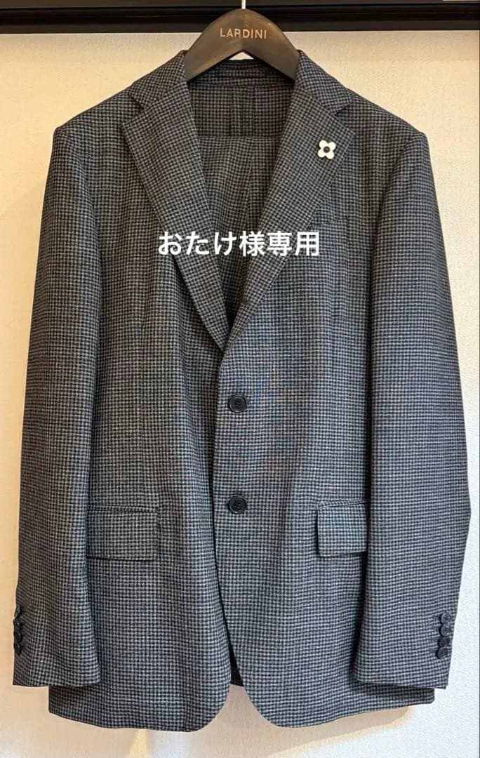 LARDINI チェック柄　セットアップ グレー系