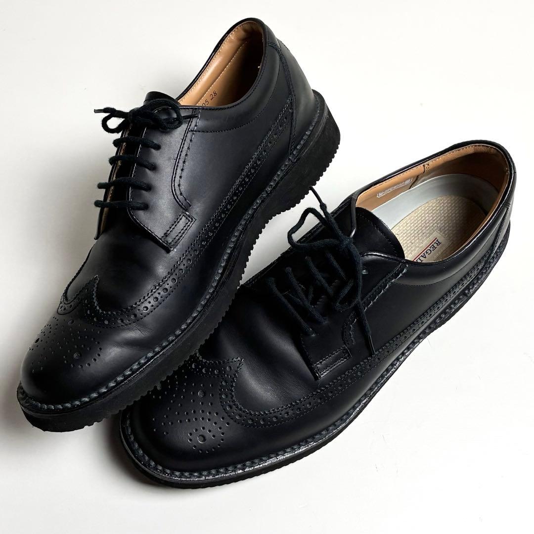 【美品】リーガル/ウイングチップレザーシューズ/vibram/撥水/超軽量/28