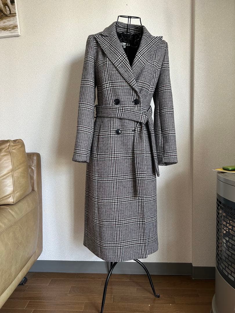 WHISLES チェックロングコート