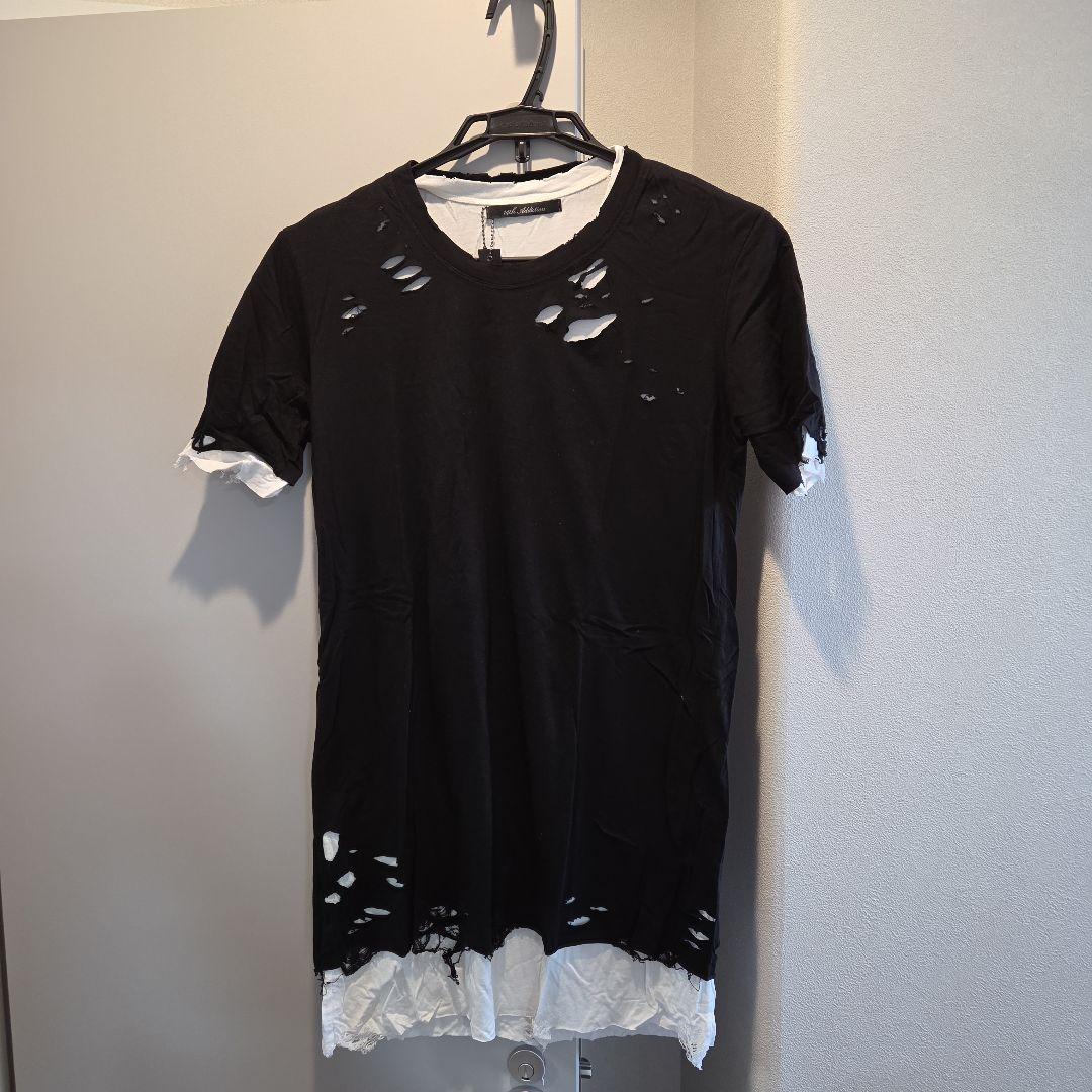 14th Addiction ダメージ加工 Tシャツ ブラック