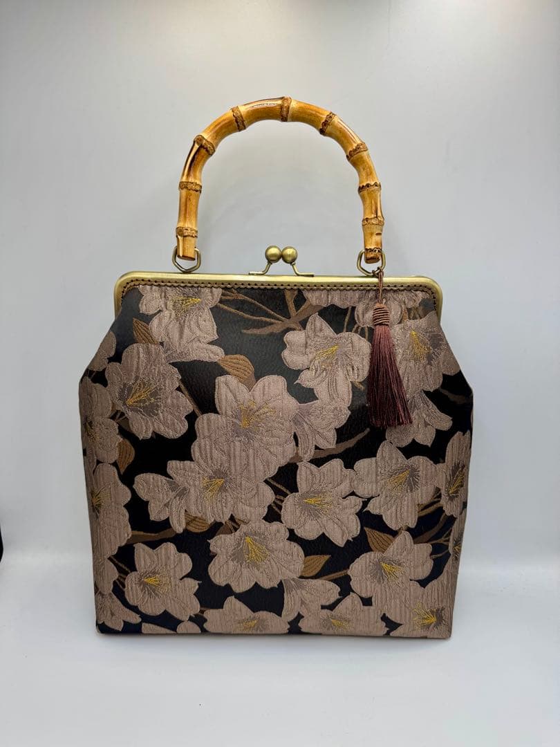 ハンドメイド　大きながま口バッグ　　#476