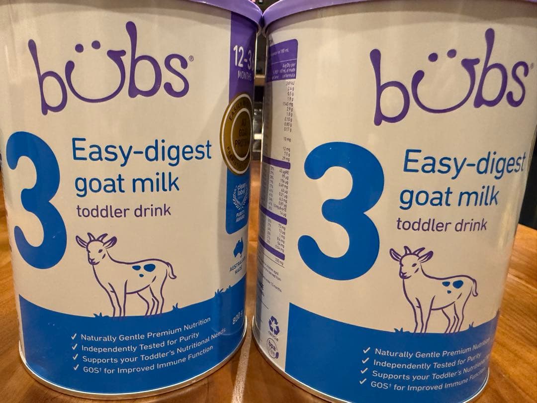 Bubs Organicヤギ 粉ミルク ステップ3(12ヶ月~36ヶ月)　2缶