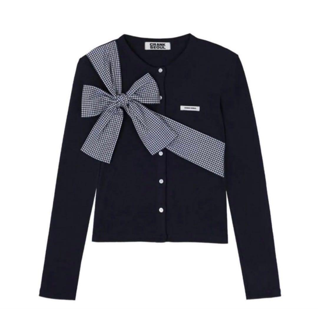 トップス CRANK Ribbon Tide Knit Cardigan