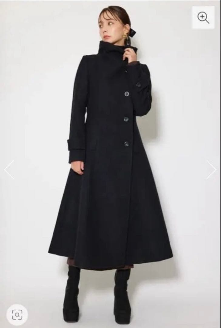 25オーバーネックシンデレララインコート　S