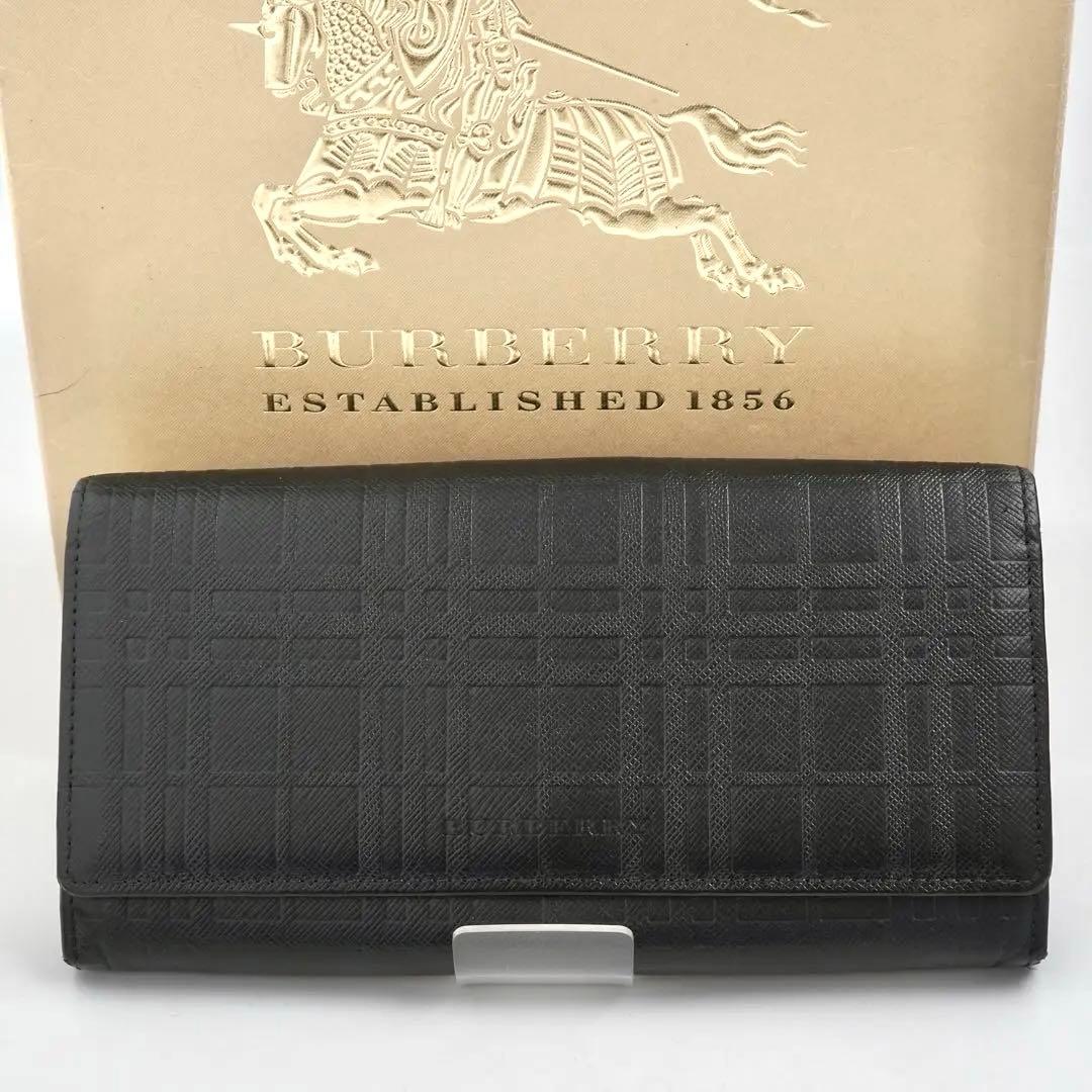 【未使用に近い】Burberry ノバチェック　エンボス　がま口　ファスナー